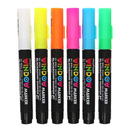 A set of chalk markers 6 colors Munhwa "Window", bright colors, for any surfaces-1