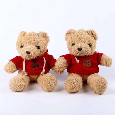 Soft toy "Bear" in a sweater, 30 cm, red color-3