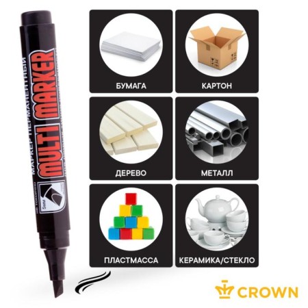 Permanent Crown Multi Marker, 5.0-1.0 mm, mowed, black-2