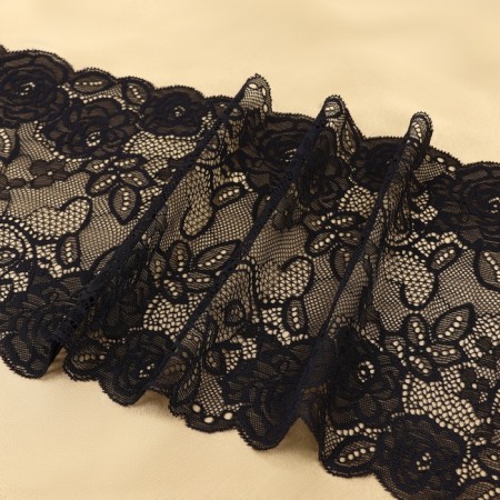Lace elastic fabric, 190 mm × 2.7 ± 0.5 m, black color-2