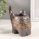 Ceramics candlestick for 1 candle "Elephant. Ethnic patterns" brown 7x11.5x10.5 cm