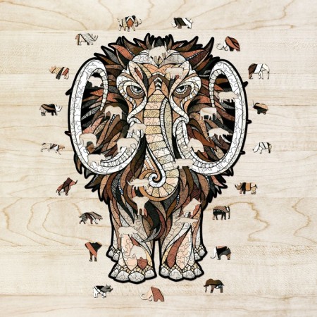 Wooden, figured puzzle Ewa Mastodon Mammoth-6