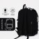 School backpack from textiles, 5 pockets, black color