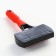 Puchoderma with a drop of 10 x 17 cm, rubberized handle, black-red