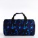 Road bag with zipper, outer pocket, long belt, blue/black color