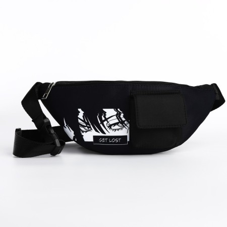 Textile belt bag with pocket "Get Lost" 30*14*6 cm-1