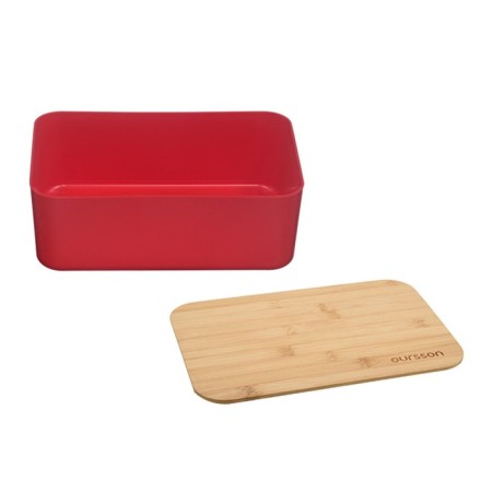 Khlebnitsa Oursson, 29.6 × 19.6 × 11 cm, with a cutting board, red-6
