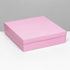 The box is folding, lid is, pink, 30 x 30 x 8 cm