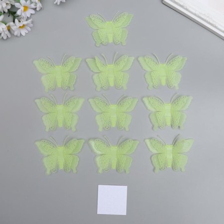 Plastic sticker phosphorus "butterflies" set 10 pcs 5.2x7.5 cm mix-2