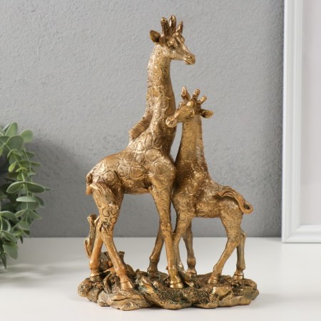 Polystone souvenir "Giraffe with cub" 27x7.5x18 cm