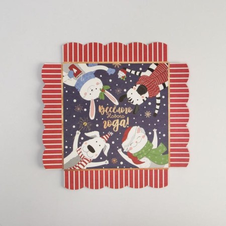 Box for confectionery with PVC Lid "Friends", 15 x 15 x 3 cm, new year-2