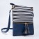 Bag Cross-Bodi with a zipper, blue color