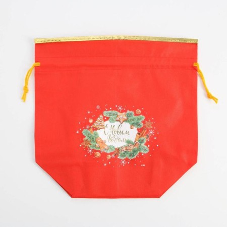 Gift bag “With New Happiness”, 28 x 28 cm +/- 1.5 cm, New Year-2