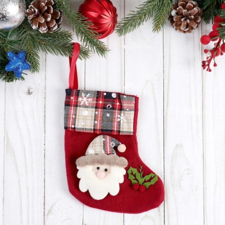 Nosok for gifts "Christmas song" Santa Claus, 13x17 cm, red-1