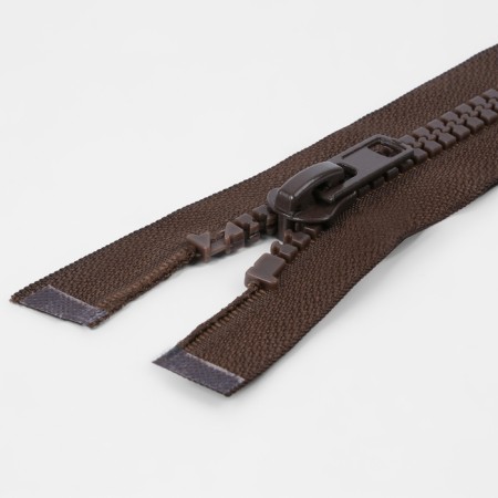 Lightning "Tractor", No. 8, detachable, automatic lock, 70 cm, brown color-1