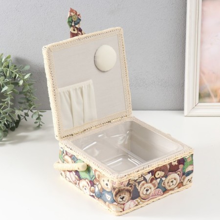 Casket for needlework "Plush cubs" 20x20x11 cm-2