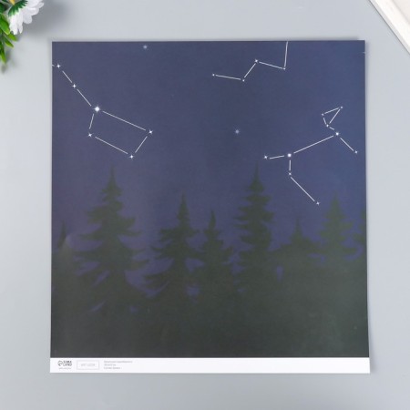 Scrapbooking paper bilateral "constellation" density 180 g 30.5x32 cm-3