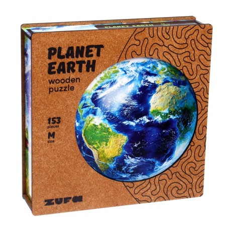 Wooden puzzle with a two -layer cover "Planet Earth" m-4