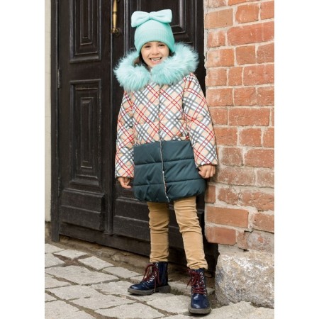 Coat for girls, height 98 cm, beige color-2