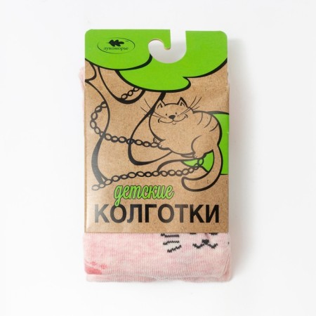 Pantyhose children's "paws", color pink melange, height 92-98-4