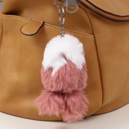 Fluffy on the ring "Baby in a fur coat" mix 11 cm-1