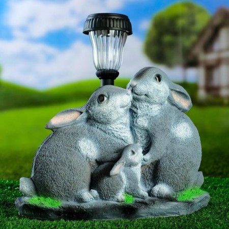New Year's lantern "Hares at the lantern" 23x28cm-1