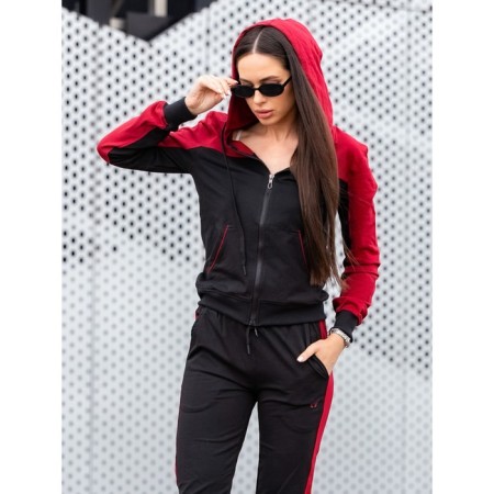 Female ishomine is a suit, size 46, black color, burgundy-4