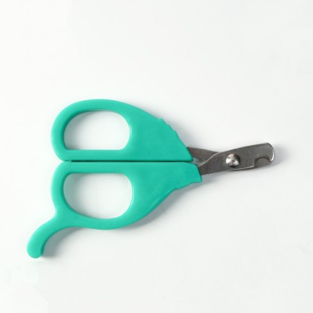 Small scissors are small with an emphasis for the finger, green-4
