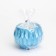 Candle "Shar" in a candlestick with sharp faces of gypsum, 7x6cm, blue