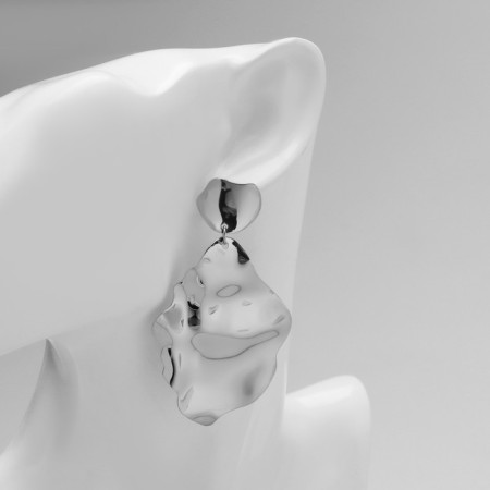 Earrings Metal "Atmosphere" Pugpy, Color Silver-6