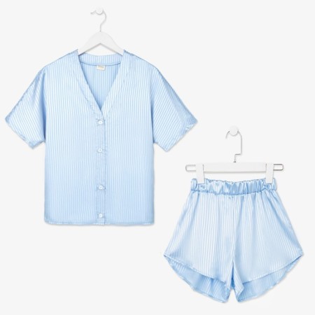 Female pajamas (shirt, shorts) minku: Light Touch, Blue color, size 48-4