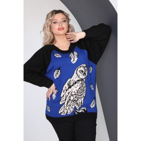 Women's sweater, size 54, the color is blue, black-8