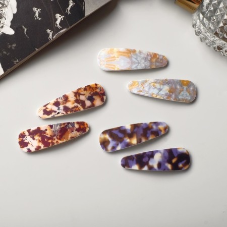 Invisibility for Herty hair (set 6 pcs) marble pattern, 5.5 cm