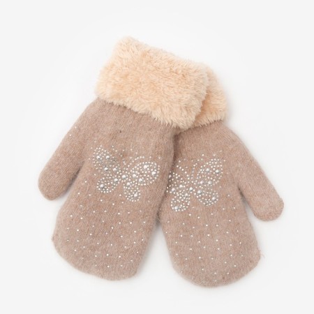 Mittens double for a girl, color mix, 8-10 years old-6