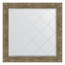 Mirror with engraving in the baguette frame, vignette Ancient brass 85 mm, 85x85 cm