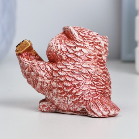 Figure "Owl with guitar" Red-brown, 5x5x5cm-2