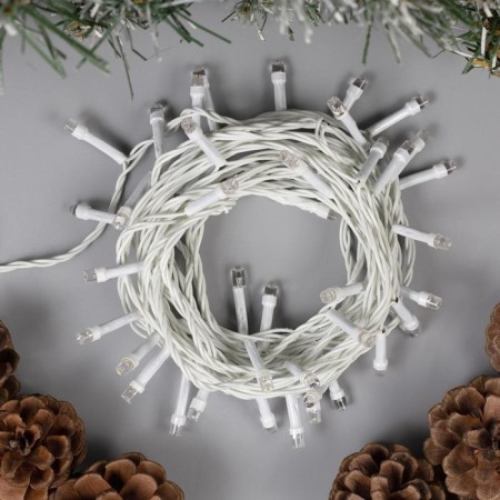 Garland “thread” 5 m, IP20, white thread, 50 LED, white glow, 8 modes, 220 V-1