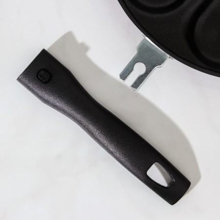 Happy Heart, d = 26 cm, plastic handle, anti -stick coating, burgundy color-4