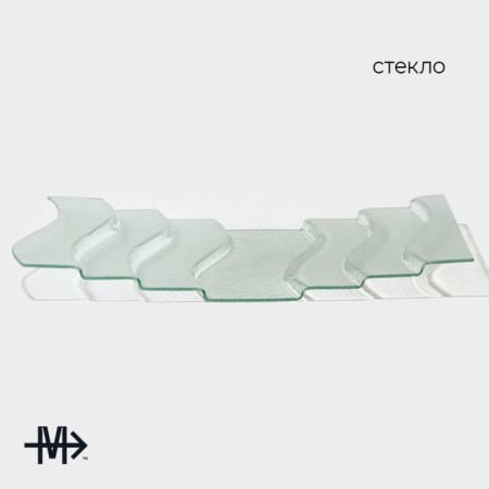 Glass Serving Magistro "Avis", 7 steps, 40 × 76 × 8 cm-1