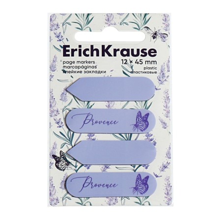 Bookmarks with adhesive edge plastic 12x45 mm, Erichkrause Lavender, 80 sheets-2