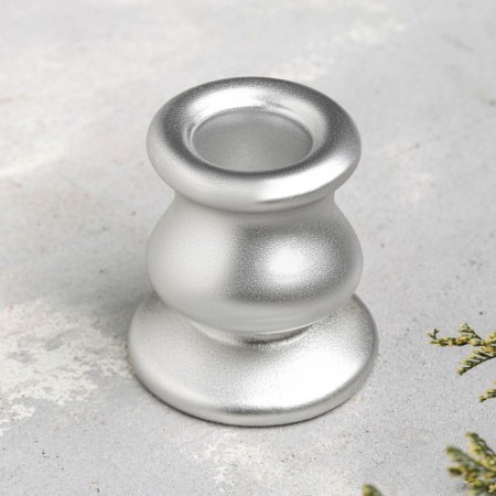 Classic candlestick, 6x5.5 cm, silver-2
