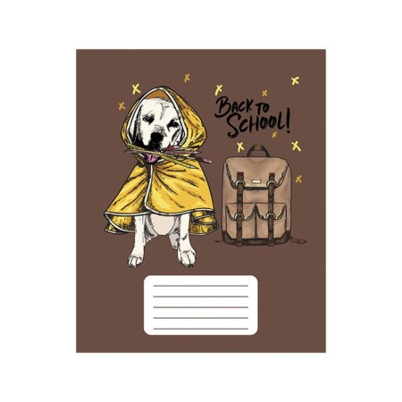 Notebook of 12 sheets in the cage "Back to school", cover coated paper, VD-LK, OFSET block, mix-3