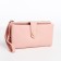 Women's wallet on the button, pink color