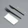 A set of disposable dishes "fork, knife, napal.