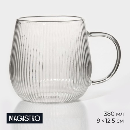 Glass Magistro Glass "Faces", 380 ml, 9 × 12.5 cm