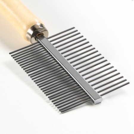 Wood comb double -sided with a wooden handle, 17 x 5.5 cm-1