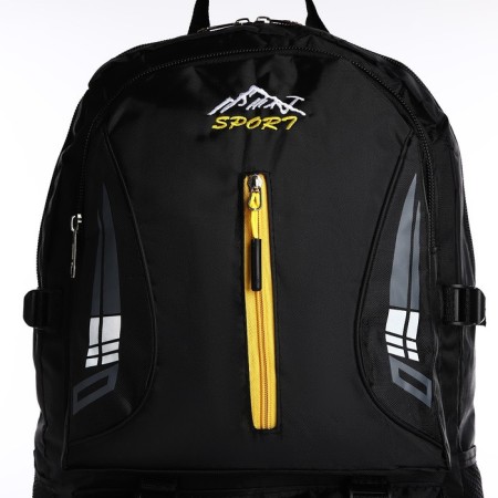 A backpack on a zipper with an increase, 65l, 4 outer pockets, black color-4