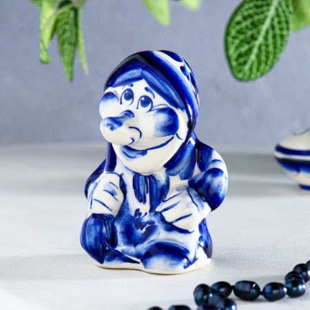 Souvenir "Baba Yaga Busya", 12 x 8 cm, gzhel-1