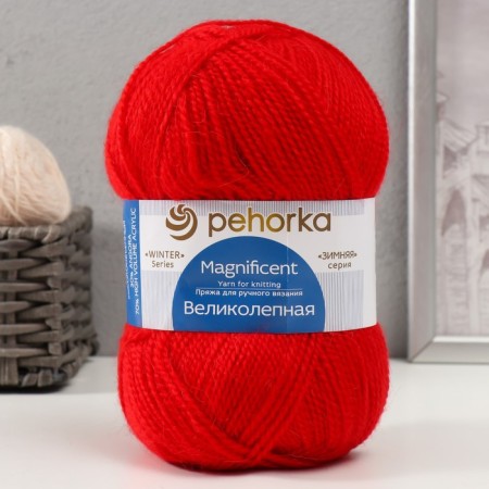 Yarn "magnificent" 30% Angora, 70% Acrylic volume 300m/100g (88 red poppy)