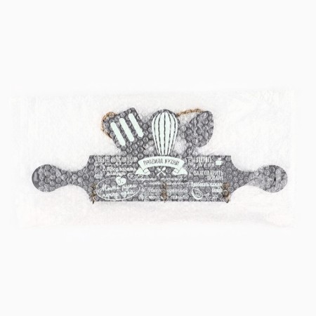 Hooks for the kitchen "Kitchen Rules", gray color, 29.8 x 11 cm-4